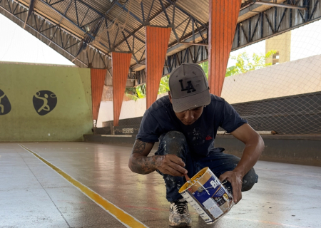Mais conforto e qualidade: Quadra do Rotary está passando por reparos em Fátima do Sul